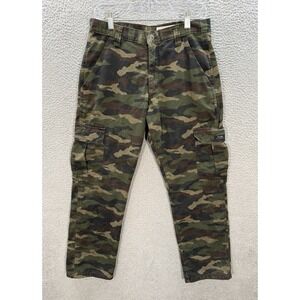 Wrangler Pants Mens 30x30 Camouflage Relaxed Fit Cargo Fleece Lined Outdoors